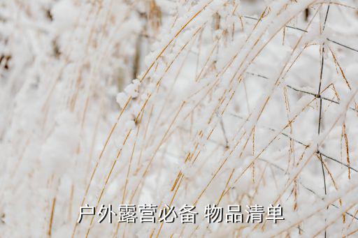  戶外露營(yíng)必備 物品清單