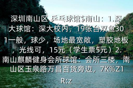 我附近的乒乓球館,南山人人樂乒乓球場地有限建議大家參考一下