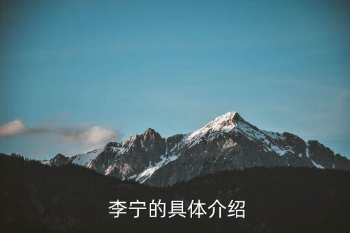  李寧的具體介紹