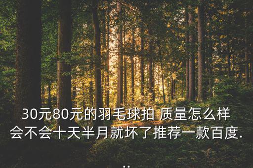 30元80元的羽毛球拍 質(zhì)量怎么樣會(huì)不會(huì)十天半月就壞了推薦一款百度...