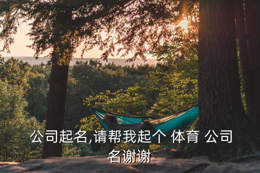  公司起名,請(qǐng)幫我起個(gè) 體育 公司名謝謝