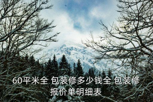 60平米全 包裝修多少錢全 包裝修報價單明細表