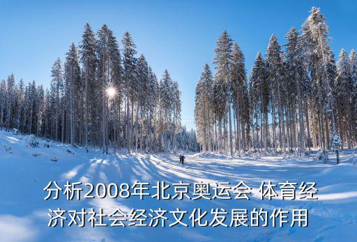  分析2008年北京奧運(yùn)會 體育經(jīng)濟(jì)對社會經(jīng)濟(jì)文化發(fā)展的作用