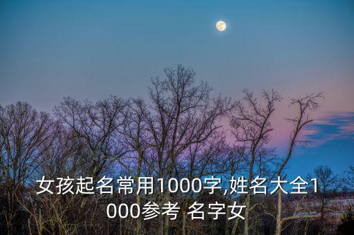 女孩起名常用1000字,姓名大全1000參考 名字女