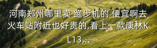 河南鄭州哪里賣 跑步機的 便宜啊去火車站附近也好貴的,看上一款康林KL13...