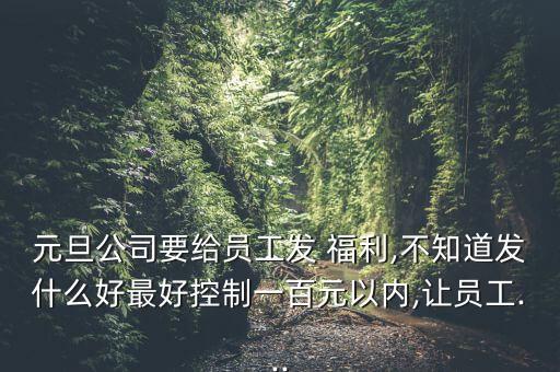 元旦公司要給員工發(fā) 福利,不知道發(fā)什么好最好控制一百元以內(nèi),讓員工...