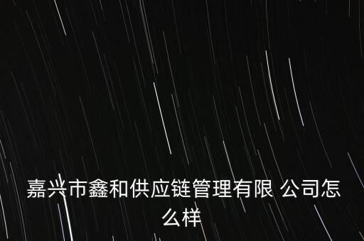  嘉興市鑫和供應(yīng)鏈管理有限 公司怎么樣