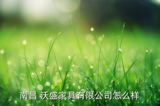 南昌 沃盛家具有限公司怎么樣