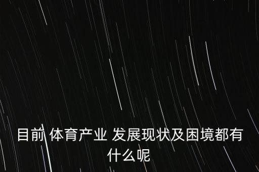 目前 體育產(chǎn)業(yè) 發(fā)展現(xiàn)狀及困境都有什么呢