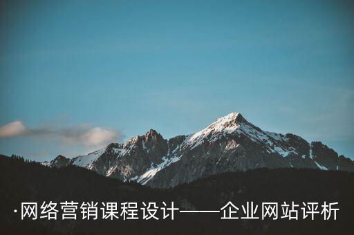 ·網(wǎng)絡(luò)營銷課程設(shè)計(jì)——企業(yè)網(wǎng)站評析