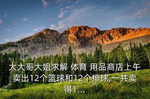 大大哥大姐求解 體育 用品商店上午賣出12個(gè)籃球和12個(gè)排球,一共賣得1...